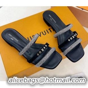 Most Popular Louis Vuitton Appeal Flat Slide Sandals Black 081070