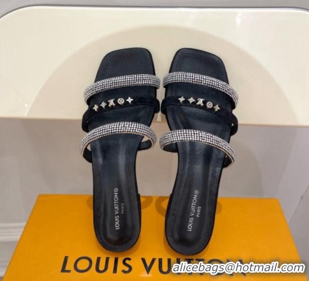 Most Popular Louis Vuitton Appeal Flat Slide Sandals Black 081070