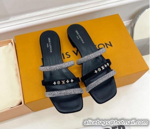 Most Popular Louis Vuitton Appeal Flat Slide Sandals Black 081070