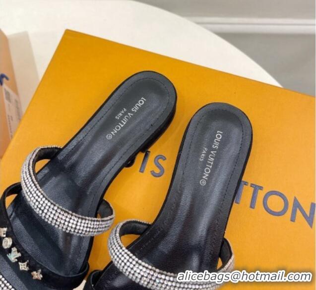 Most Popular Louis Vuitton Appeal Flat Slide Sandals Black 081070