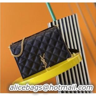 Promotional SAINT LAURENT MONOGRAM CHAIN WALLET IN LEATHER 629246 Black