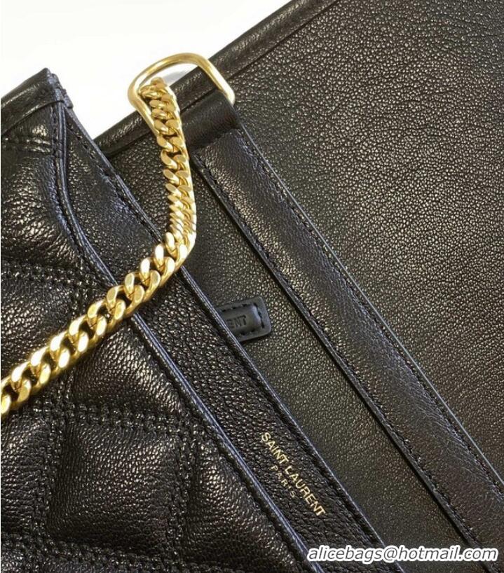 Promotional SAINT LAURENT MONOGRAM CHAIN WALLET IN LEATHER 629246 Black