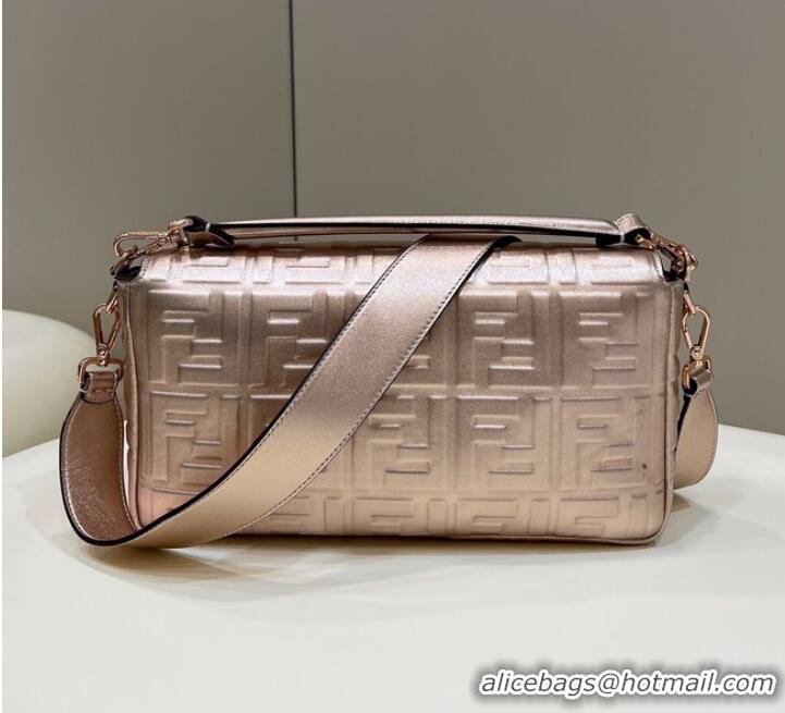 Super Quality Fendi Baguette Large leather bag 8BR771A Light gold