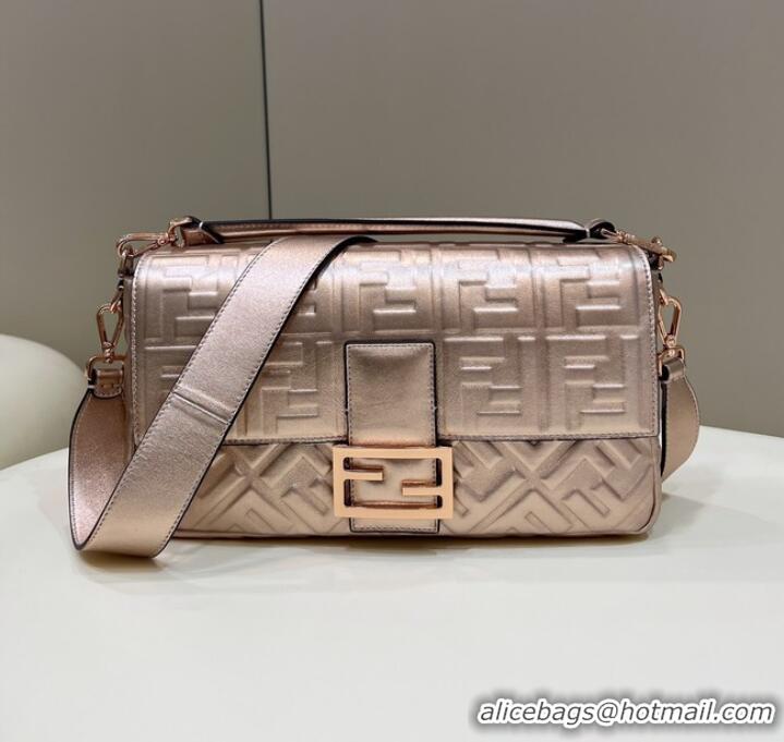 Super Quality Fendi Baguette Large leather bag 8BR771A Light gold