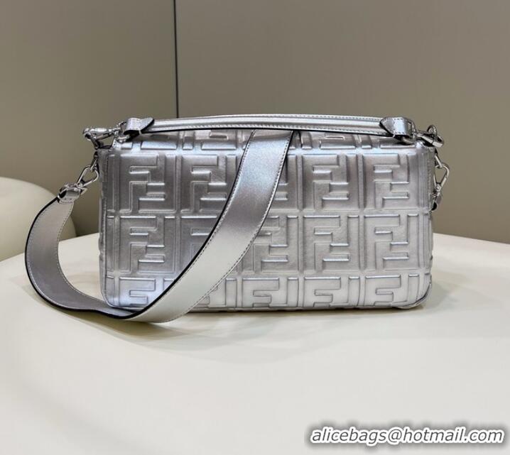 Promotional Fendi Baguette Large leather bag 8BR771A silver