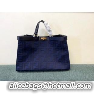 Reasonable Price Fendi X-Tote houndstooth wool shopper with FF embroidery 8BH374A dark blue