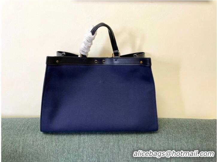 Reasonable Price Fendi X-Tote houndstooth wool shopper with FF embroidery 8BH374A dark blue