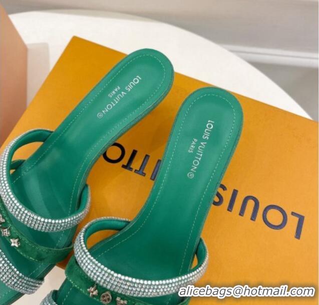 Top Grade Louis Vuitton Appeal Mid-Heel Slide Sandals 5.5cm Green 081072