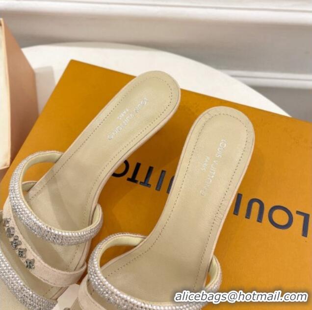 Classic Hot Louis Vuitton Appeal Mid-Heel Slide Sandals 5.5cm Apricot 081073