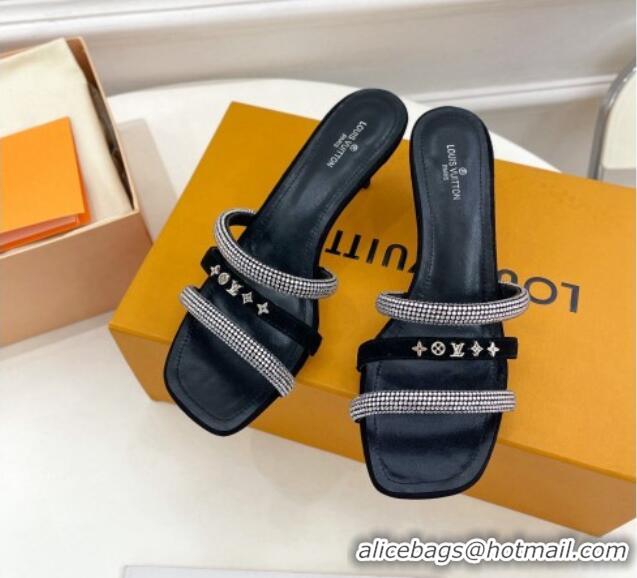 Good Looking Louis Vuitton Appeal Mid-Heel Slide Sandals 5.5cm Black 081074