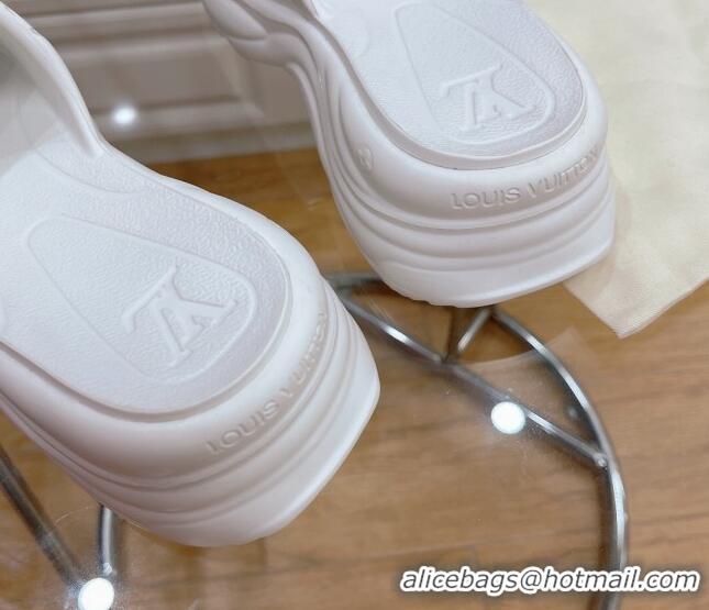 Purchase Louis Vuitton Pool 55 Monogram Rubber Comfort Slide Sandals White 081330