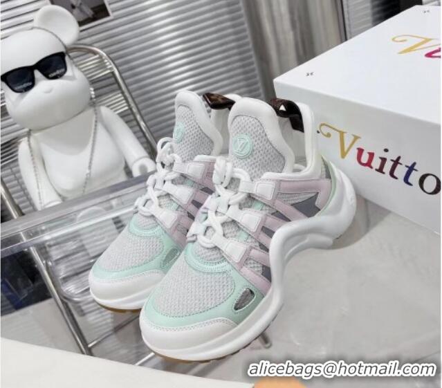 Discount Fashion Louis Vuitton LV Archlight Mesh Sneakers 81903 Pomk/Green/Gray 819060