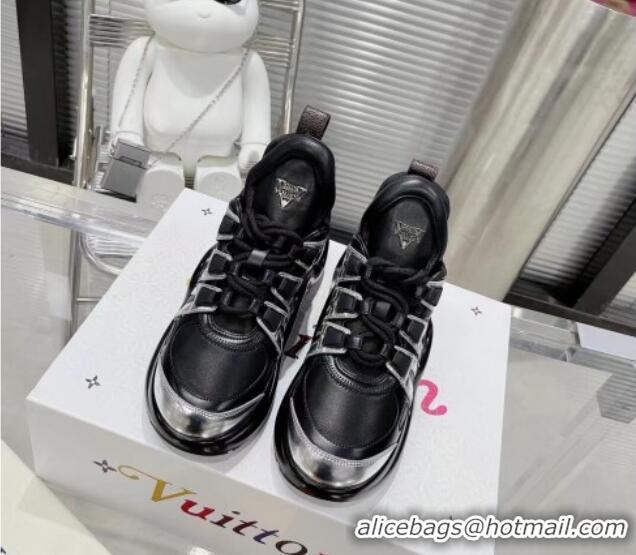 Best Product Louis Vuitton LV Archlight Leather Sneakers 81906 Black/Silver 0819063