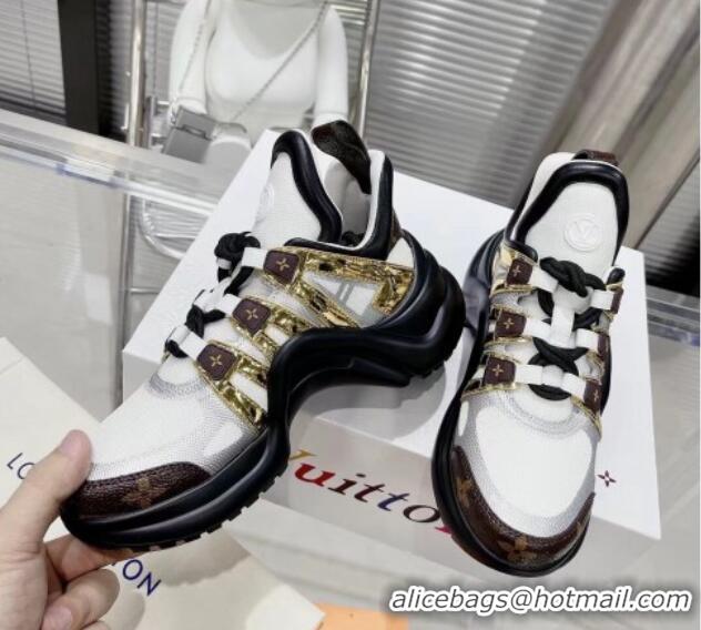 Low Cost Louis Vuitton LV Archlight Mesh Sneakers 81906 Gold/White/Black