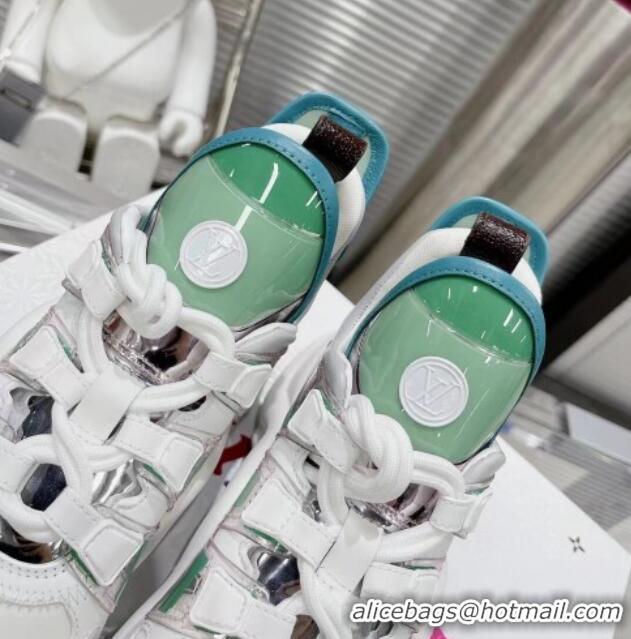 Shop Duplicate Louis Vuitton LV Archlight Leather & Fabric Sneakers 81911 White/Green/Silver 0819071