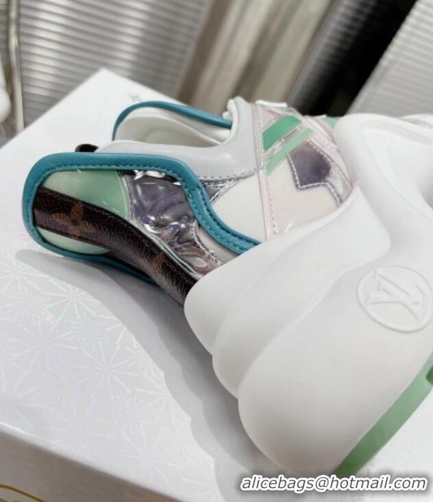 Shop Duplicate Louis Vuitton LV Archlight Leather & Fabric Sneakers 81911 White/Green/Silver 0819071