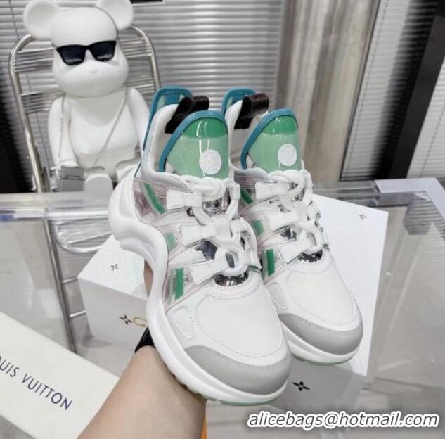 Shop Duplicate Louis Vuitton LV Archlight Leather & Fabric Sneakers 81911 White/Green/Silver 0819071