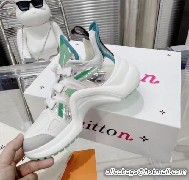 Shop Duplicate Louis Vuitton LV Archlight Leather & Fabric Sneakers 81911 White/Green/Silver 0819071