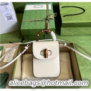 Reasonable Price Gucci Bamboo mini handbag 702106 White