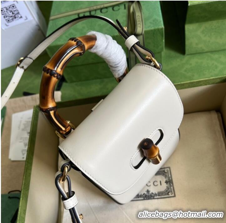 Reasonable Price Gucci Bamboo mini handbag 702106 White