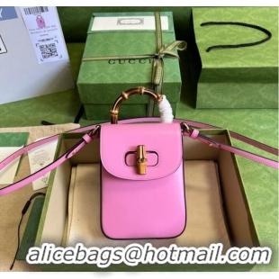 Promotional Gucci Bamboo mini handbag 702106 pink