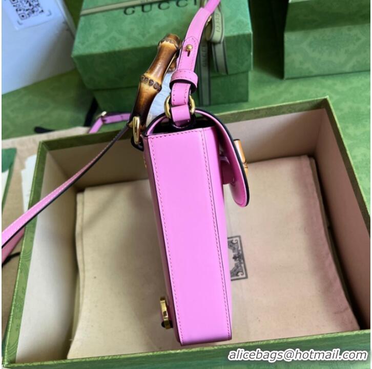 Promotional Gucci Bamboo mini handbag 702106 pink