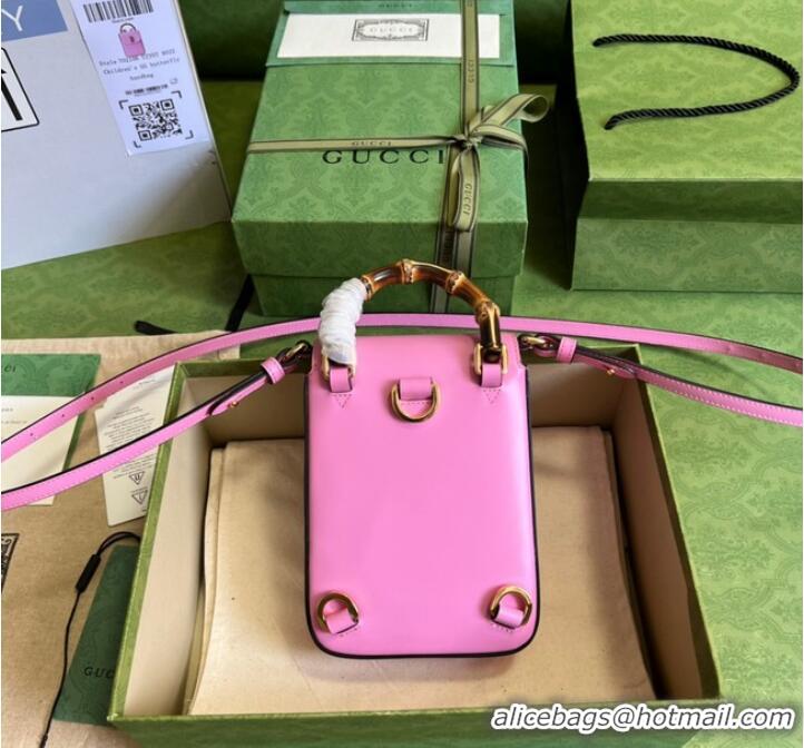 Promotional Gucci Bamboo mini handbag 702106 pink