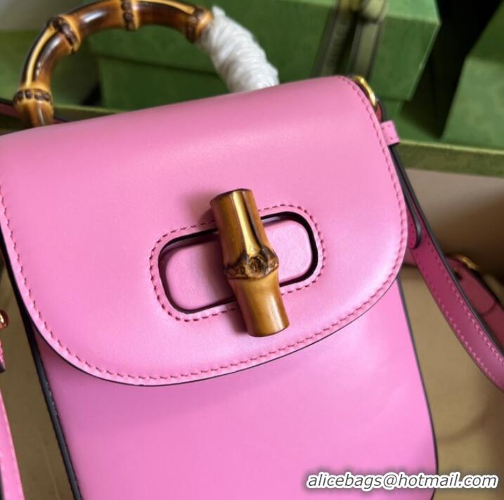 Promotional Gucci Bamboo mini handbag 702106 pink