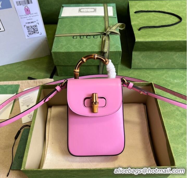 Promotional Gucci Bamboo mini handbag 702106 pink