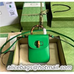 Trendy Design Gucci Bamboo mini handbag 702106 green