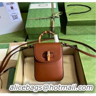 Reasonable Price Gucci Bamboo mini handbag 702106 brown