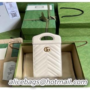 Top Quality Gucci GG Marmont top handle mini bag 699756 white