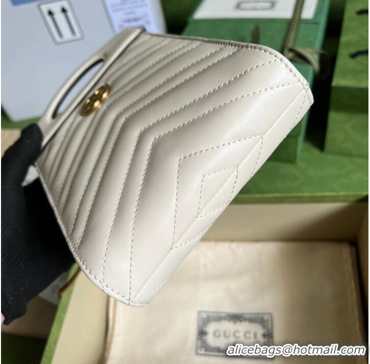 Top Quality Gucci GG Marmont top handle mini bag 699756 white