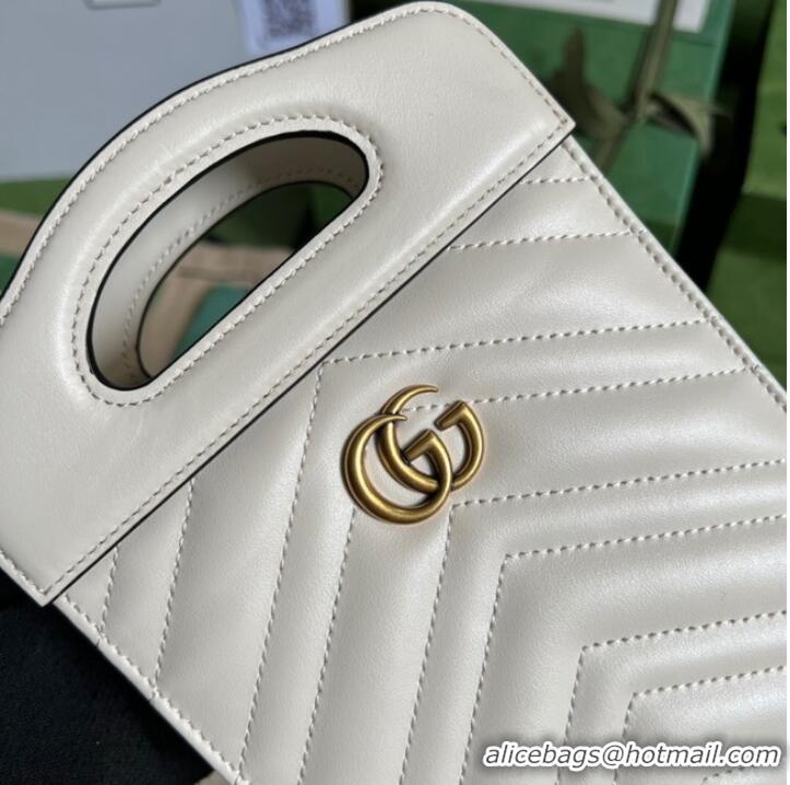 Top Quality Gucci GG Marmont top handle mini bag 699756 white