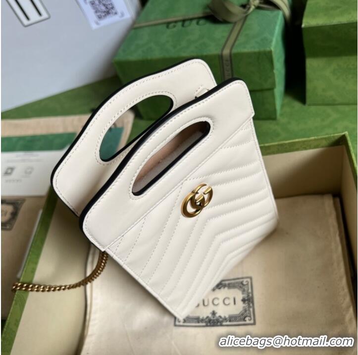 Top Quality Gucci GG Marmont top handle mini bag 699756 white