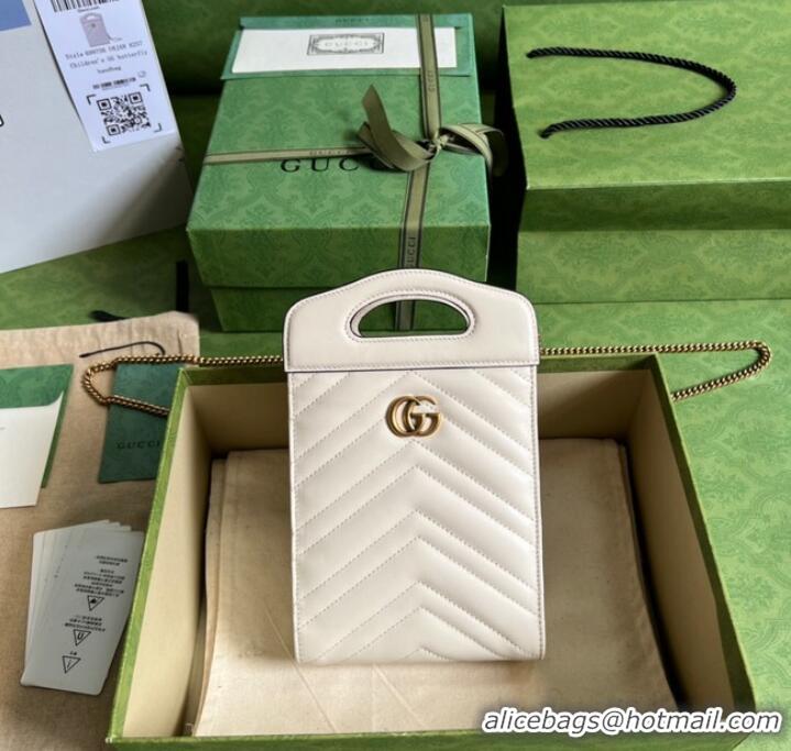 Top Quality Gucci GG Marmont top handle mini bag 699756 white