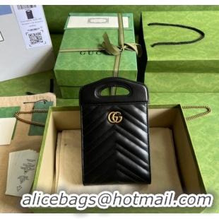 Most Popular Gucci GG Marmont top handle mini bag 699756 black