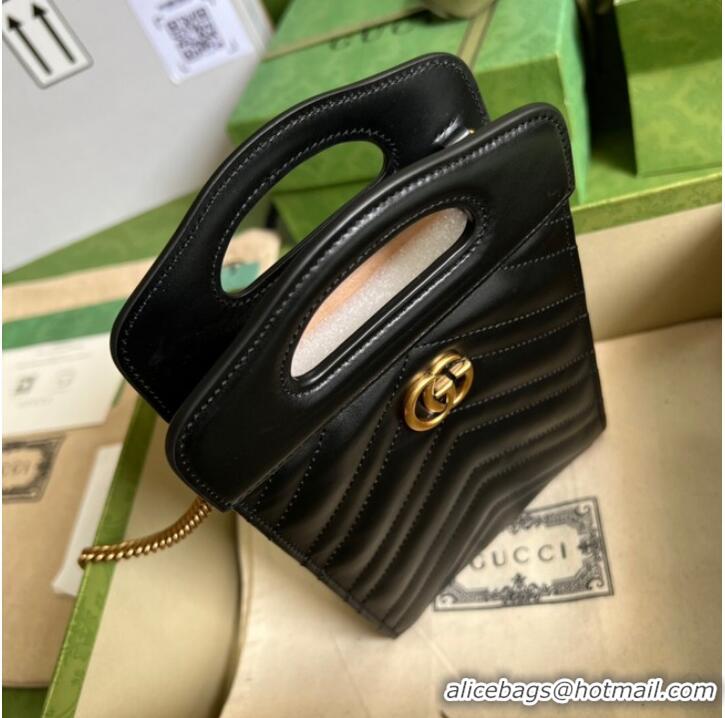 Most Popular Gucci GG Marmont top handle mini bag 699756 black