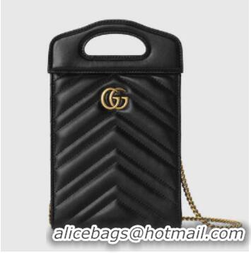 Most Popular Gucci GG Marmont top handle mini bag 699756 black