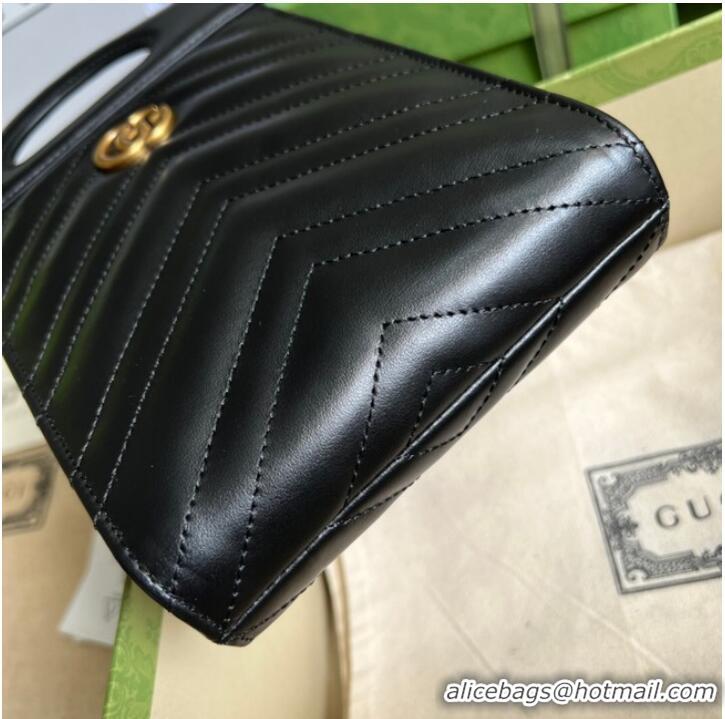 Most Popular Gucci GG Marmont top handle mini bag 699756 black