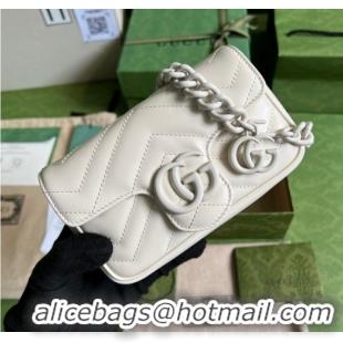 Inexpensive Gucci GG Marmont belt bag 699757 white