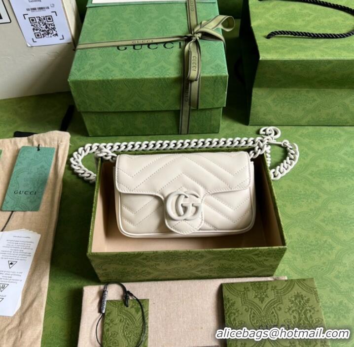 Inexpensive Gucci GG Marmont belt bag 699757 white