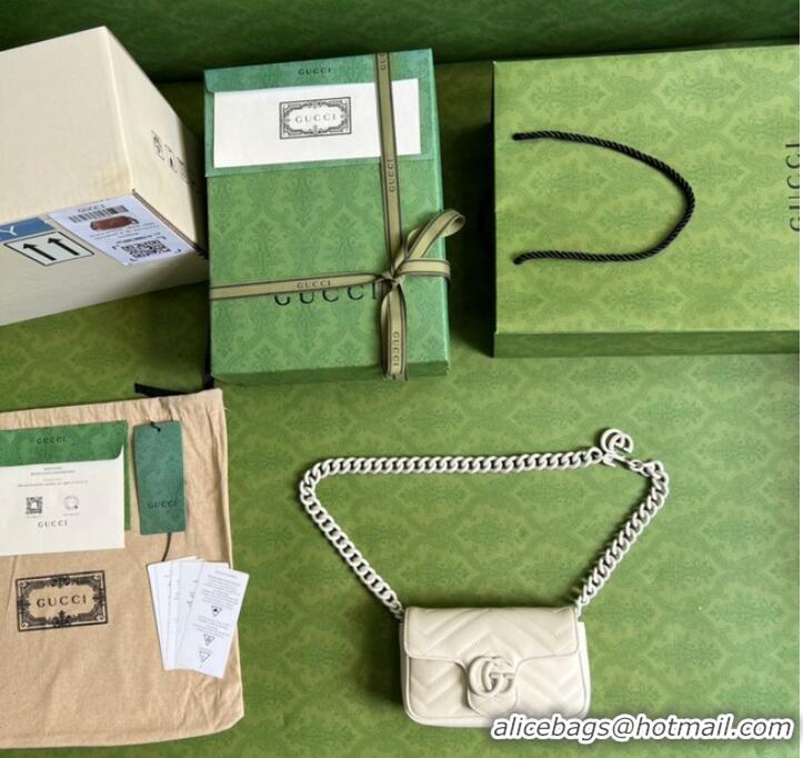 Inexpensive Gucci GG Marmont belt bag 699757 white