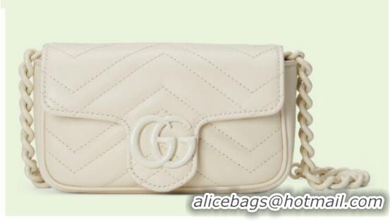 Inexpensive Gucci GG Marmont belt bag 699757 white