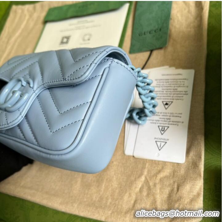 Reasonable Price Gucci GG Marmont belt bag 699757 light blue