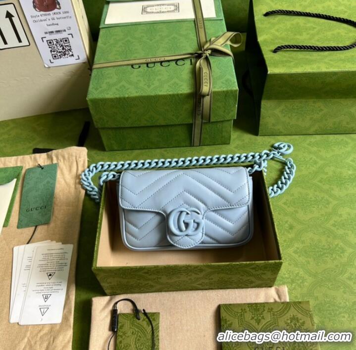 Reasonable Price Gucci GG Marmont belt bag 699757 light blue