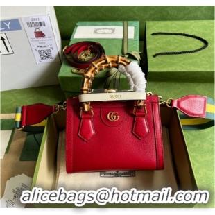 Famous Brand Gucci Diana mini tote bag 702732 red