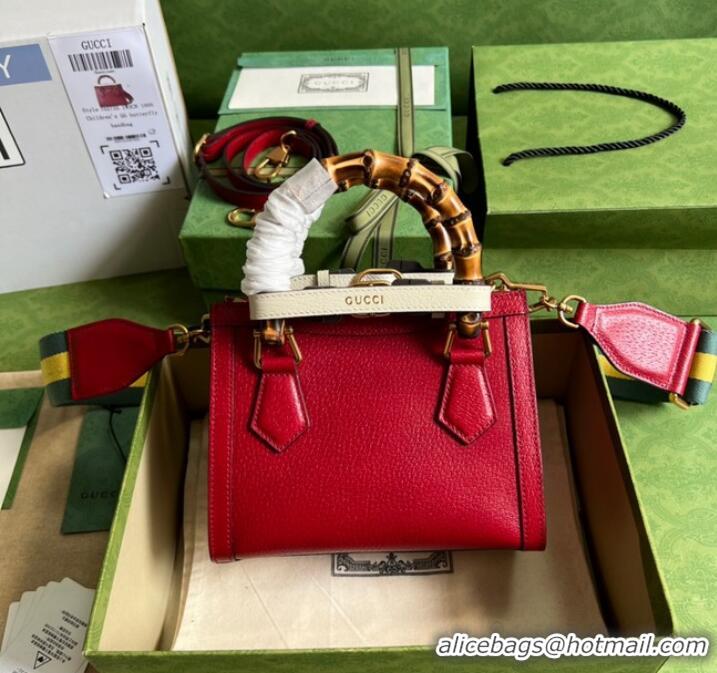 Famous Brand Gucci Diana mini tote bag 702732 red