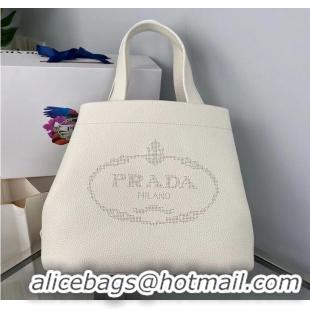 Top Quality Prada leather tote bag 1AG833 white