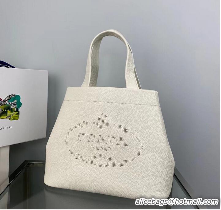 Top Quality Prada leather tote bag 1AG833 white